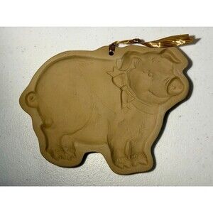 Vintage Brown Bag Cookie Art Pig Mold 1986 Hill Design Inc